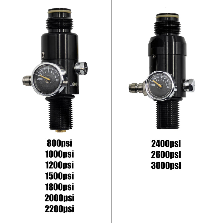 HPA 4500psi Cylinder Air Tank Regulator Valve Threads M18*1.5 or 5/8-18UNF Output 800psi to 3000psi Diving Mountain Climbing