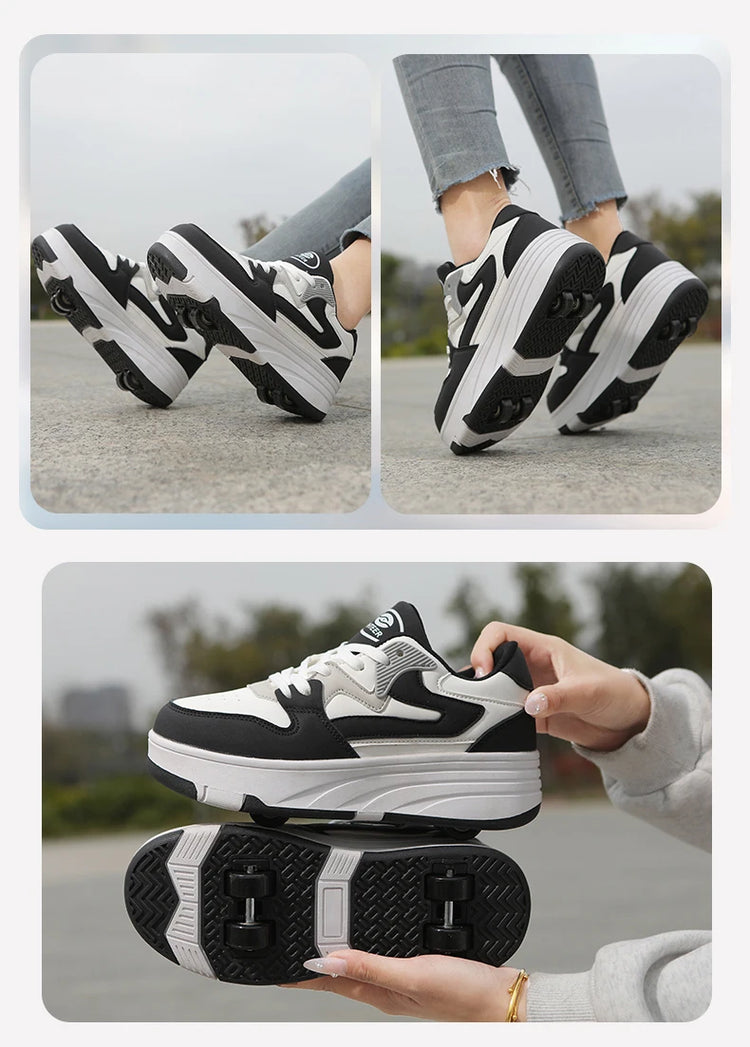 Children's Outdoor Sports Roller Skates Shoes Single Row Wheel kids Sliding Shoes four-Wheel for boys and grils