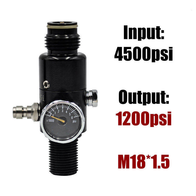 HPA 4500psi Cylinder Air Tank Regulator Valve Threads M18*1.5 or 5/8-18UNF Output 800psi to 3000psi Diving Mountain Climbing