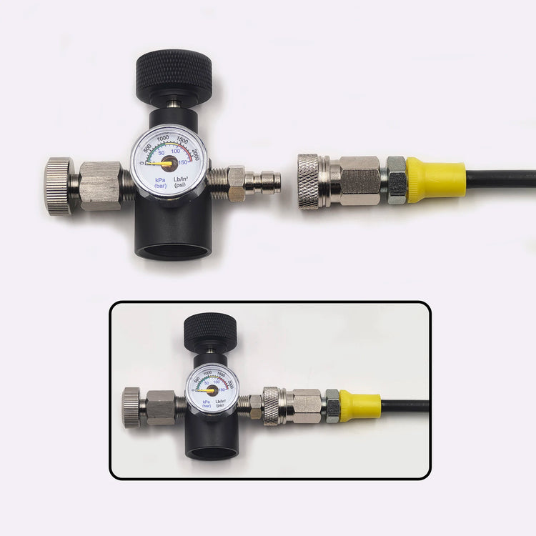 Soda Water Carbon Dioxide Cylinder Bottle Fefill Adapter Fill Station 1Metre/100inches Hose Kit 2000psi/150bar Gauge TR21-4