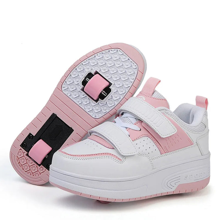 Deformable Walking Shoes Roller Skate Shoes Kids Boys Girls Glowing Wheels Shoes Children Wheels Sneakers Roller Skating Shoes