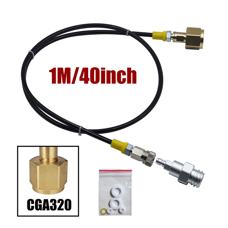 Soda Maker Accessories To External CO2 Tank Adapter Kit with Quick Disconnect Connector W21.8-14 G3/4 CGA320