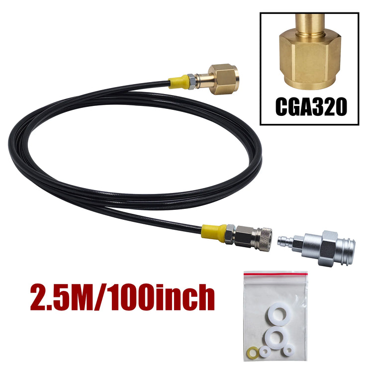 Soda Maker Accessories To External CO2 Tank Adapter Kit with Quick Disconnect Connector W21.8-14 G3/4 CGA320