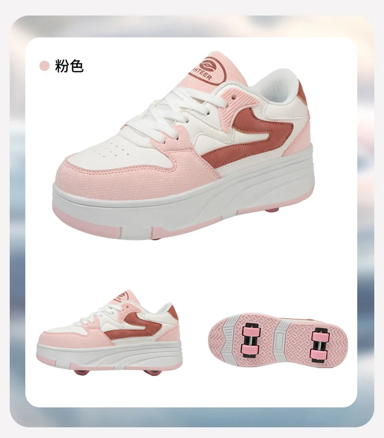 Children's Outdoor Sports Roller Skates Shoes Single Row Wheel kids Sliding Shoes four-Wheel for boys and grils